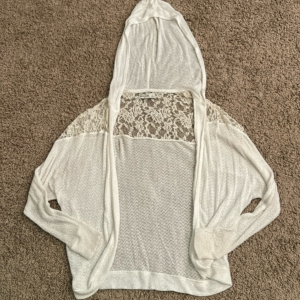 White light cardigan sweater